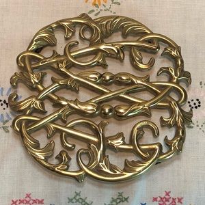 Vintage Colonial Williamsburg Cypher Brass Trivet Cw10-14 Copyright 1950